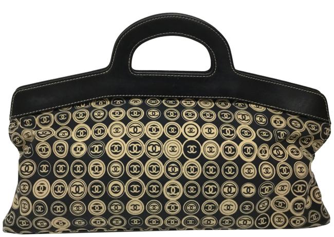 Chanel Medallion Printed Black Jersey Satchel 