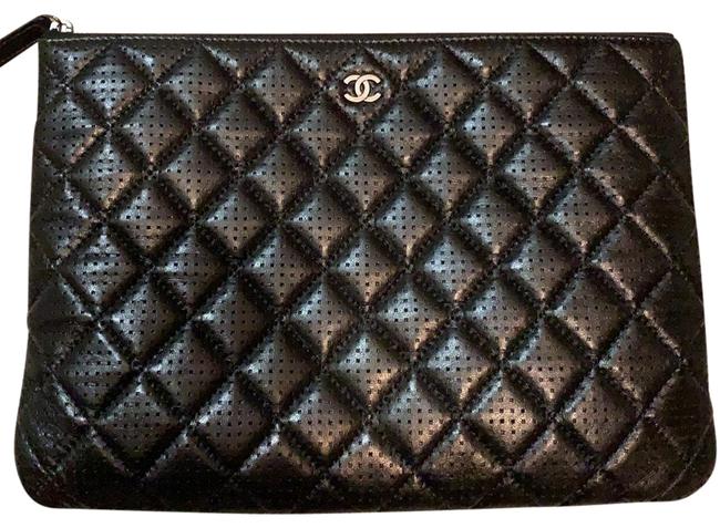 Chanel Medium O CaseBlack Leather Clutch 
