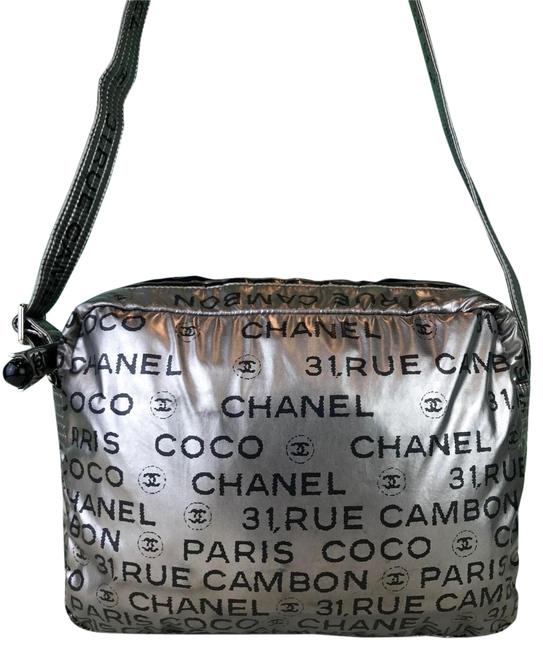 Chanel Metallic Unlimited Line Silver Nylon Cross Body Bag 