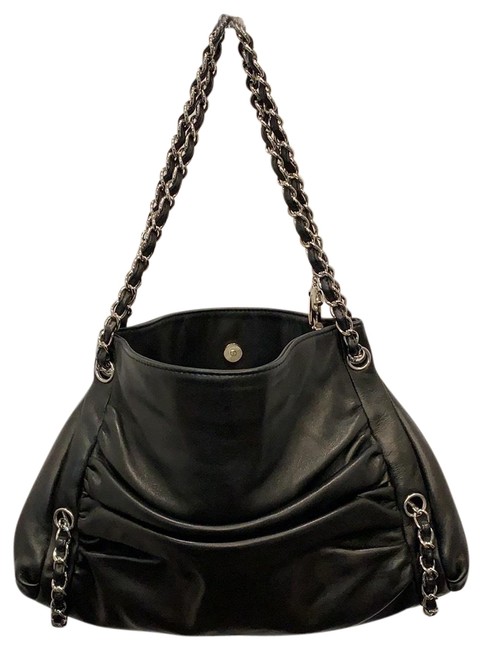 Chanel Multi Leather Black Canvas Hobo Bag 