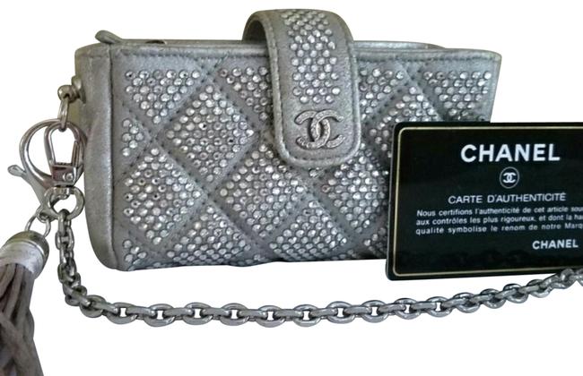 Chanel Multi Pouch Matelasse Woc Converted Crystals Silver Cross Body Bag 