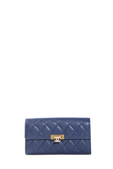 Chanel Navy Golden Class Wallet Blue Clutch 