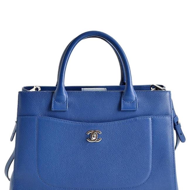 Chanel Neo Executive 2017 Toe Blue Leather Satchel 