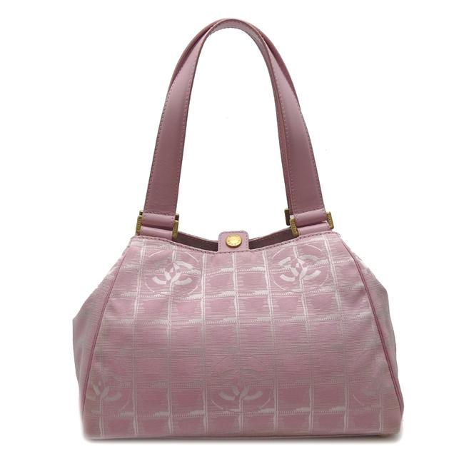 Chanel New Travel Line Shoulder Ladies Handbag Dh57181 Pink Nylon Satchel 