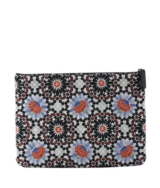 Chanel O Floral 128972 Multi color Fabric Clutch 