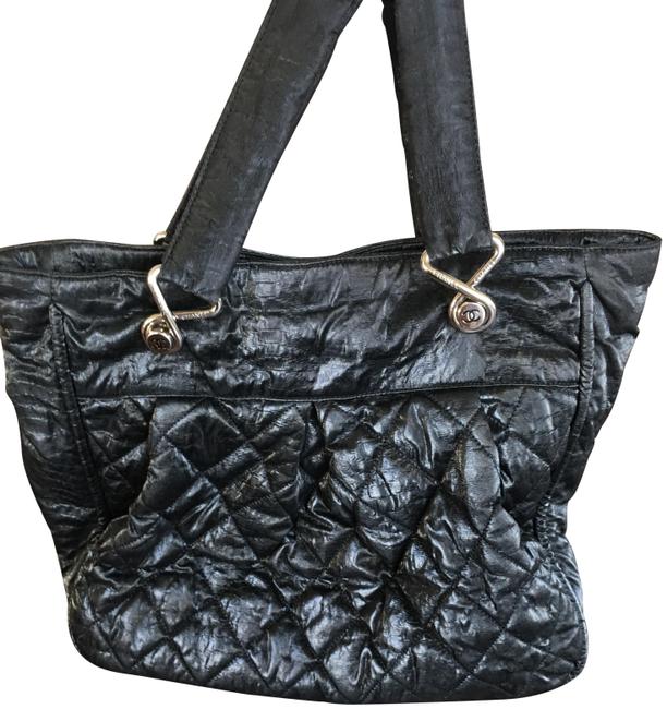 Chanel Oversize Black Canvas Hobo Bag 