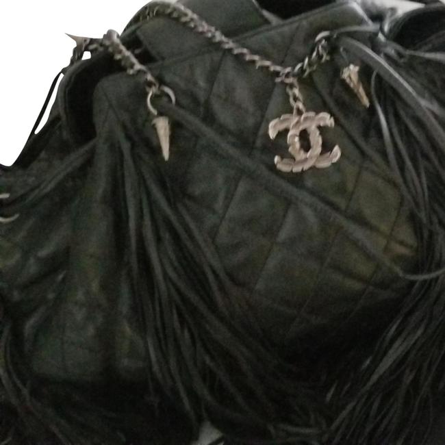 Chanel Paris dallas Black Lambskin Leather Hobo Bag 