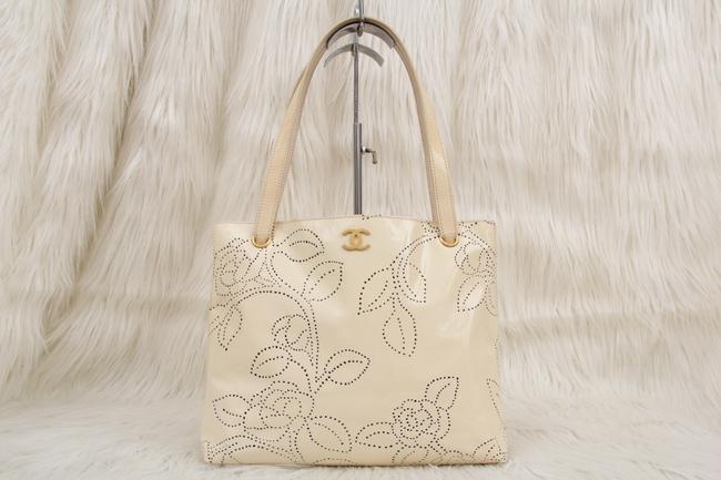 Chanel Perforated Tote White Satchel 