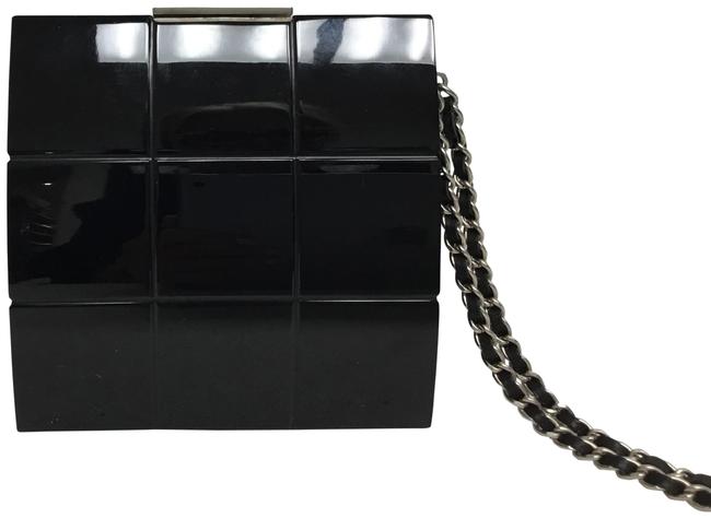 Chanel Perspex Minaudiere Black Lucite Clutch 