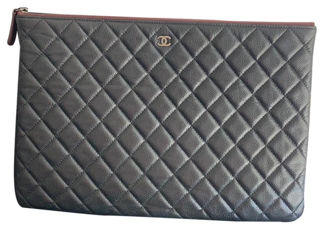 Chanel Pouch Black Caviar Leather Clutch 