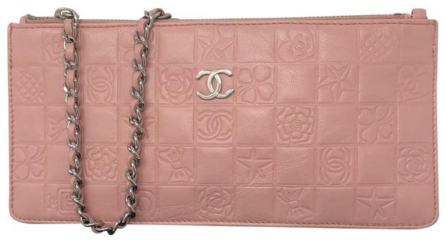 Chanel Precious Symbols Pochette Pink Lambskin Leather Clutch 