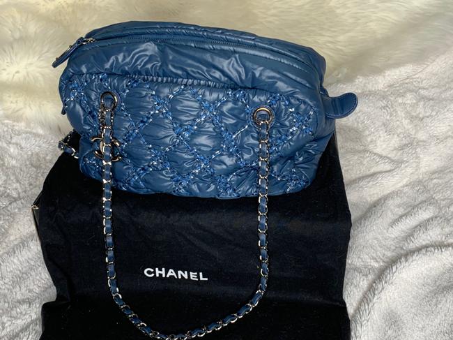 Chanel Puffy Blue Nylon Satchel 