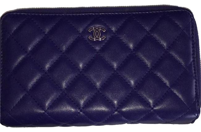 Chanel Purple Leather Clutch 