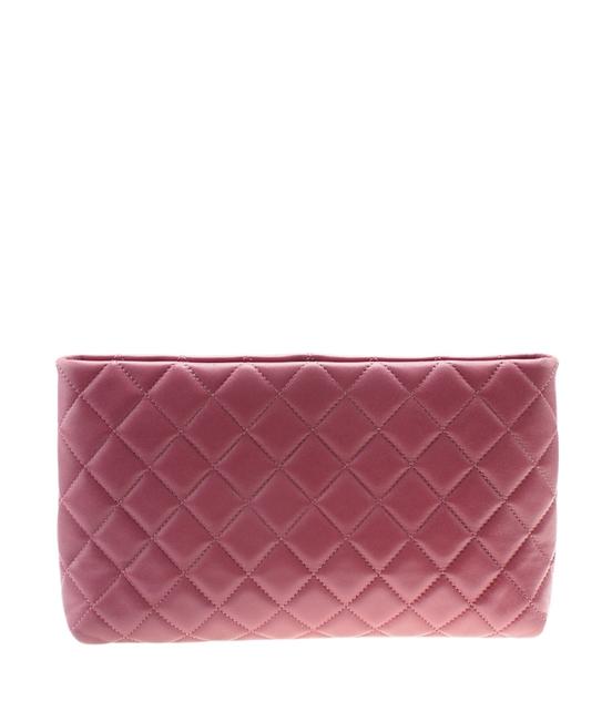 Chanel Quilted 179798 Pink Leather Clutch 