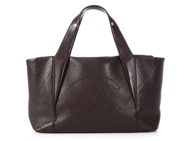 Chanel Quilted Brown Calfskin Leather Satchel 