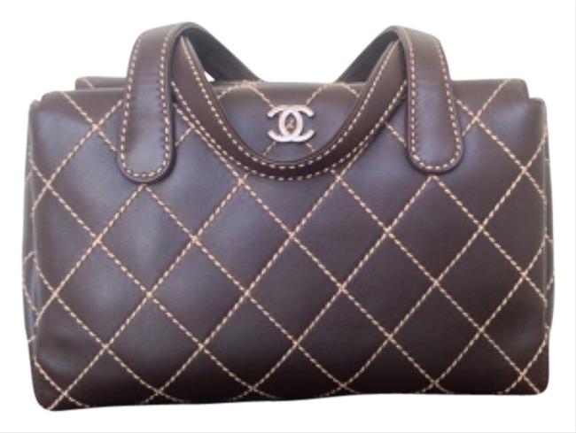 Chanel Quilted Brown Leather Satchel 