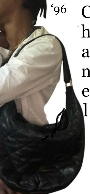 Chanel Quilted Chic Black Lambskin Leather Hobo Bag 