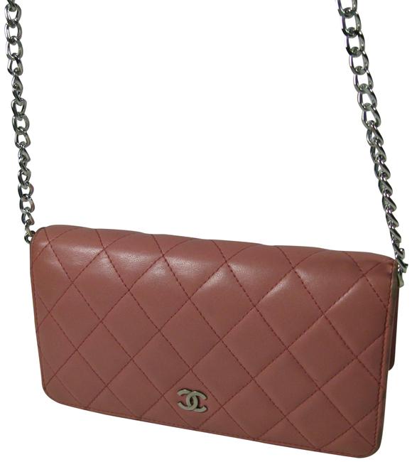 Chanel Quilted Long Cc Wallet Pink Lambskin Leather Clutch 