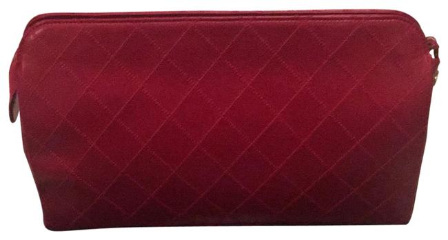 Chanel Red Leather Clutch 