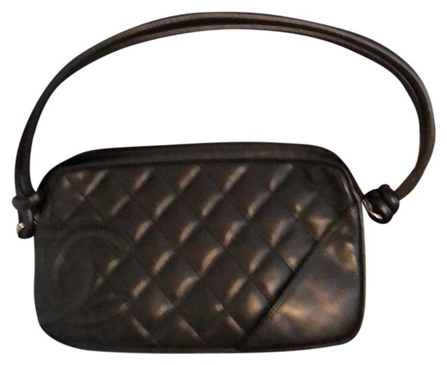 Chanel Sac Pochette Black Leather Clutch 