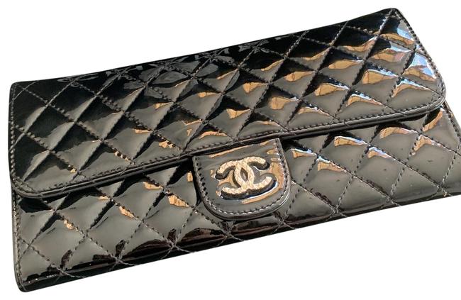 Chanel Wallet on Chain Patent Black Leather Clutch 