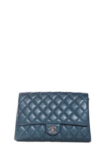 Chanel Shoulder Bag Classic Quilted Blue Clutch 