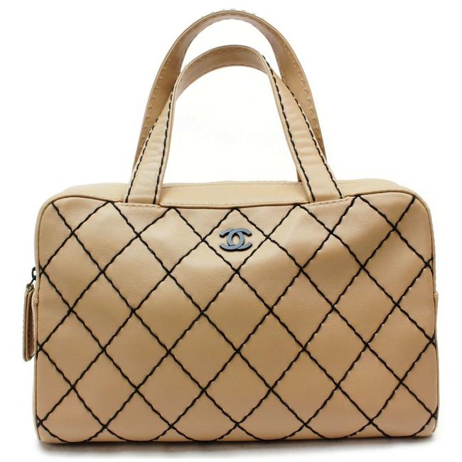Chanel Shoulder Bag Hand Wild Stitch Beige Leather #6367c56b Cream Satchel 
