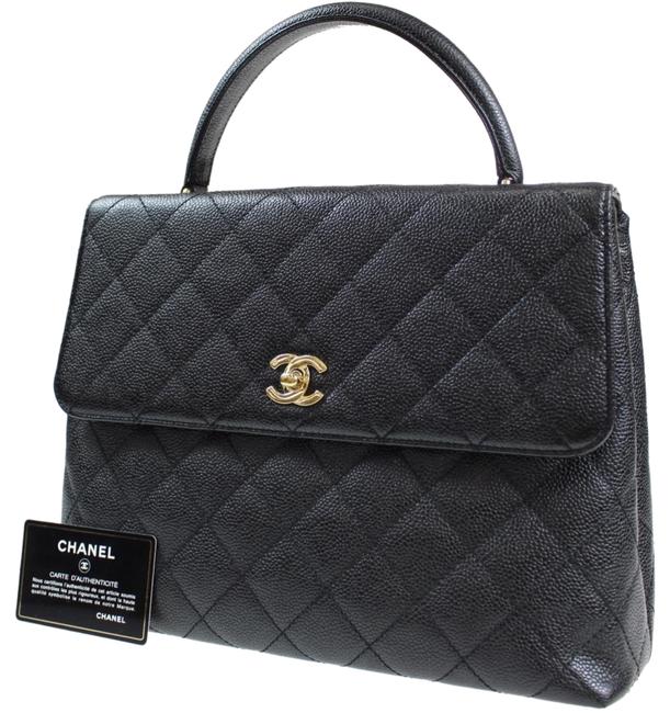 Chanel Shoulder Bag Timeless Cc Gold Kelly Black Caviar Leather Satchel 