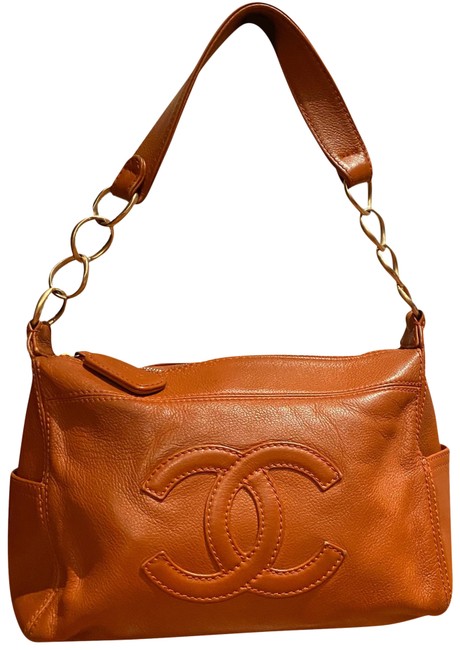 Chanel Shoulder Copper Leather Hobo Bag 