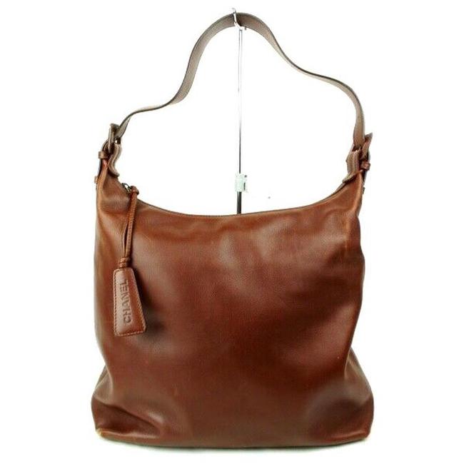 Chanel Shoulder Leather #5744c28 Brown Hobo Bag 