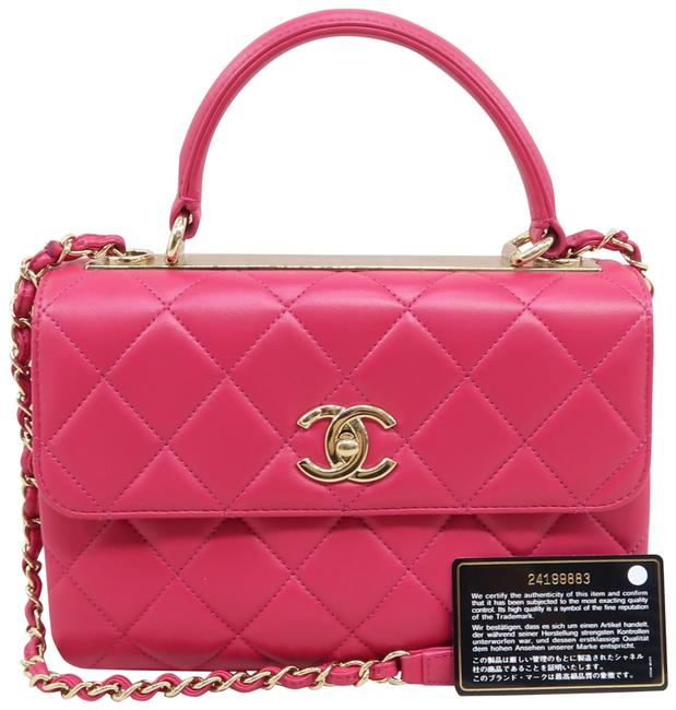 Chanel Small Trendy Cc Hot Pink Lambskin Satchel 