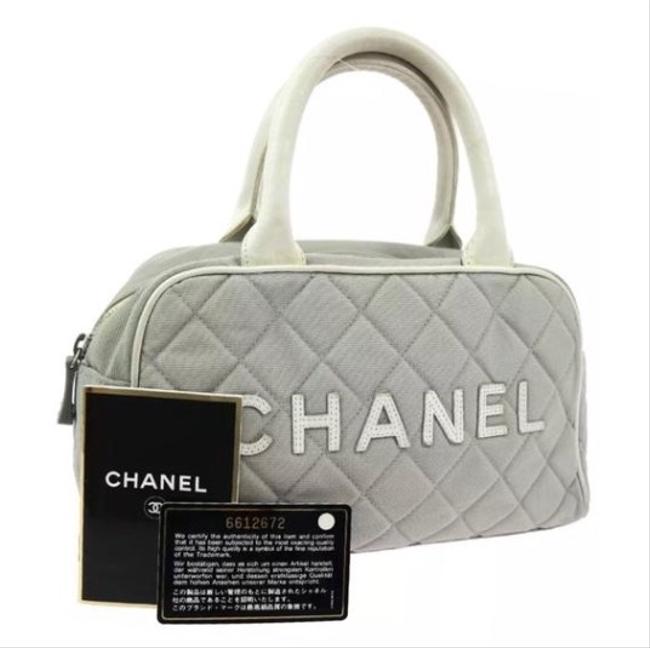 Chanel Sports Line Quilted Grey Nylon Satchel 