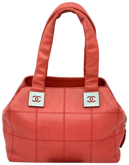 Chanel Square Stitch Quilted Medium B124 Rose Pink Caviar Satchel 