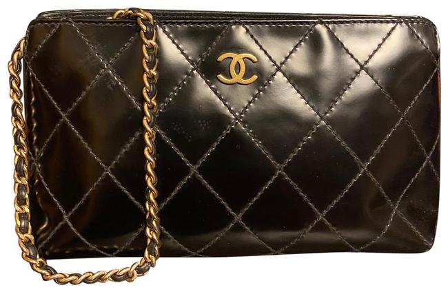Chanel Super Rare Classic Wristlet Gold Hardware Vintage Clutch 
