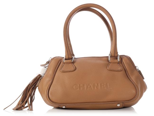 Chanel Tan Lax Brown Leather Satchel 