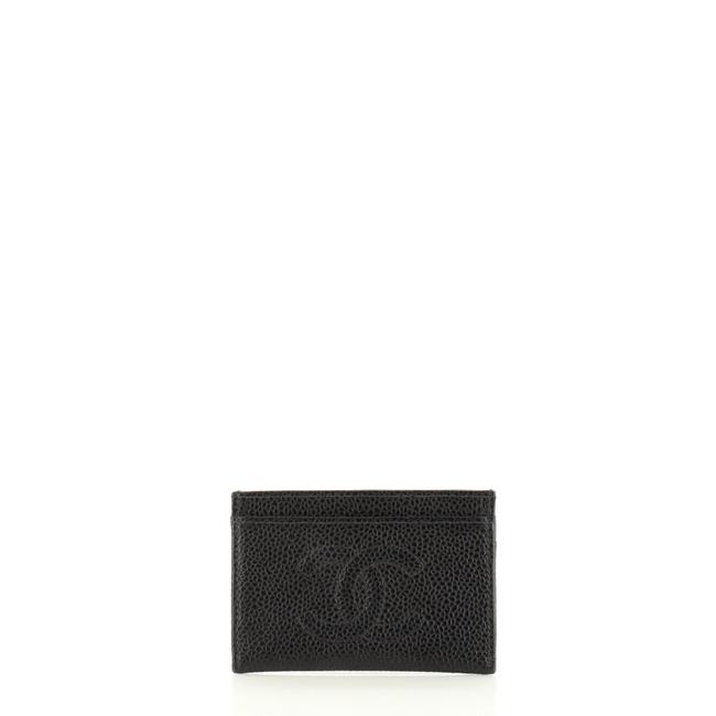 Chanel Timeless Card Holder Caviar Black Leather Clutch 