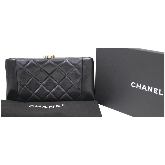 Chanel Timeless Cc Black Lambskin Leather Clutch 