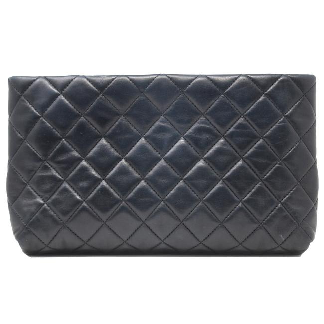 Chanel Timeless Kisslock Mini Black Lambskin Leather Clutch 