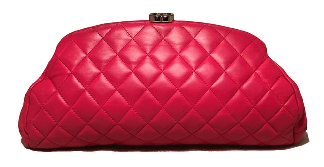 Chanel Timeless Quilted Pink Leather Clutch 
