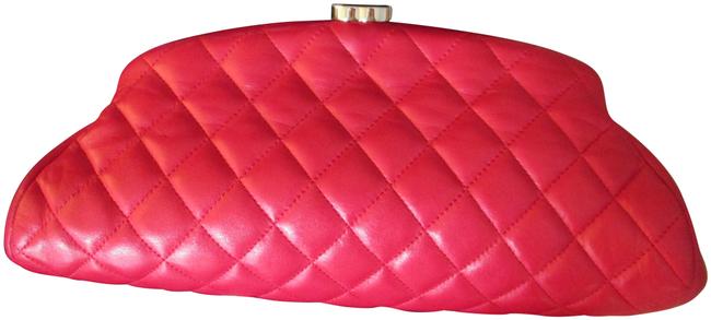 Chanel Timeless Red Caviar Leather Clutch 