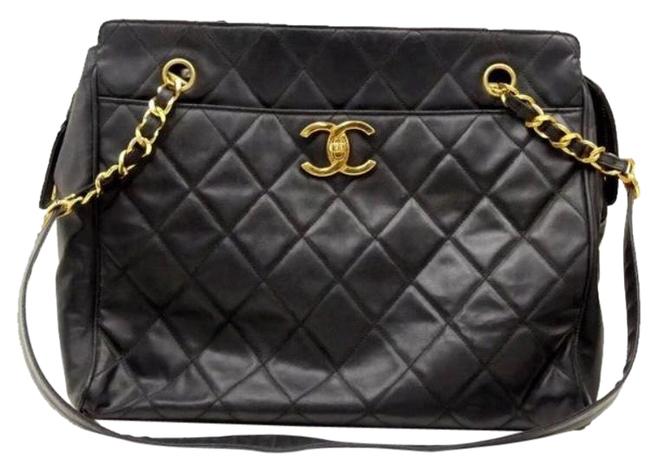 Chanel Timeless Tote Black Leather Satchel 