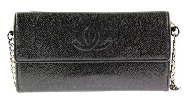 Chanel Timeless Wallet Black Leather Clutch 
