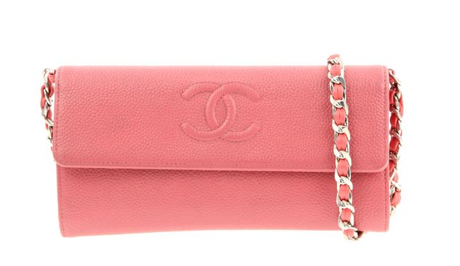 Chanel Timeless Wallet Pink Leather Clutch 