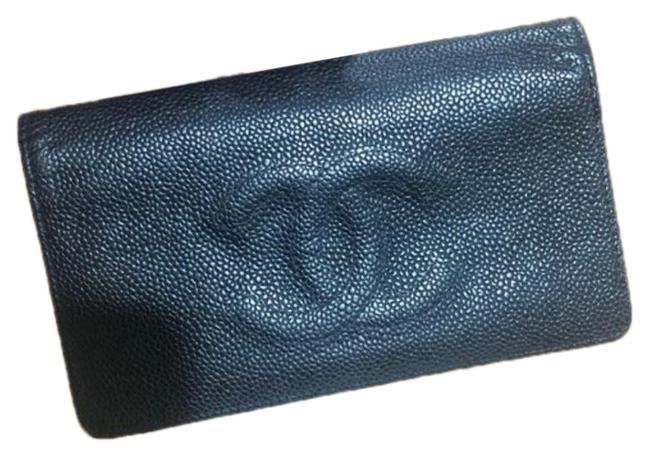 Chanel Timeless Yen Wallet Black Caviar Leather Clutch 