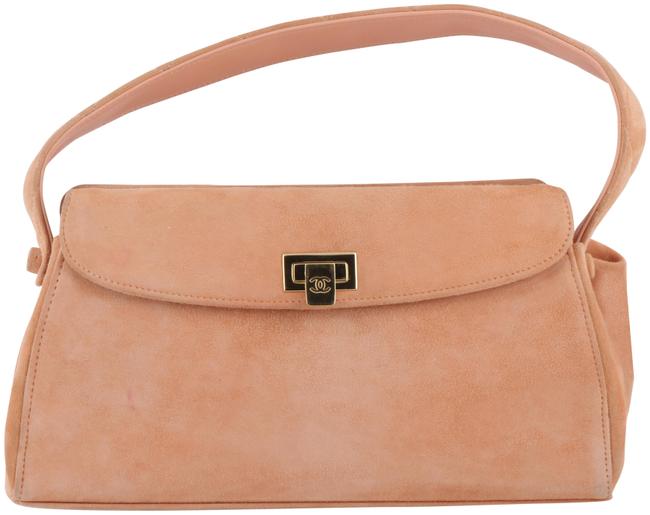 Chanel Top Handle Orange Suede Leather Satchel 