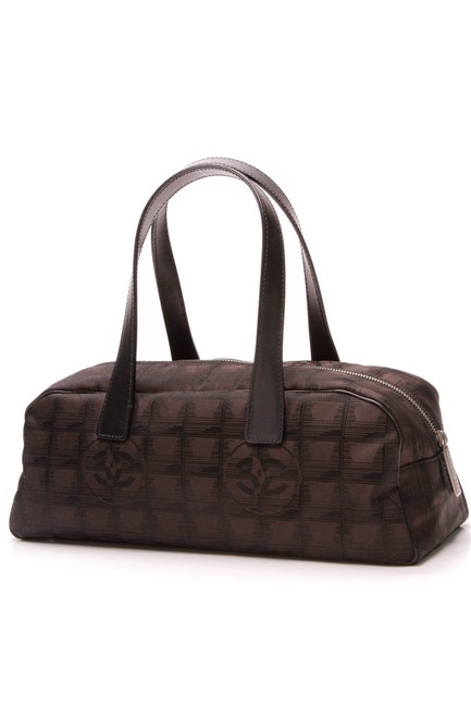 Chanel Travel Ligne Bowler Brown Nylon Satchel 
