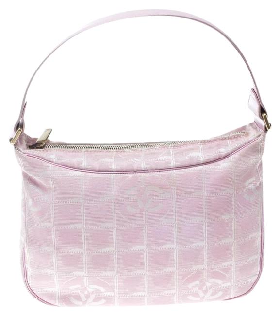 Chanel Travel Line Pink Nylon Hobo Bag 