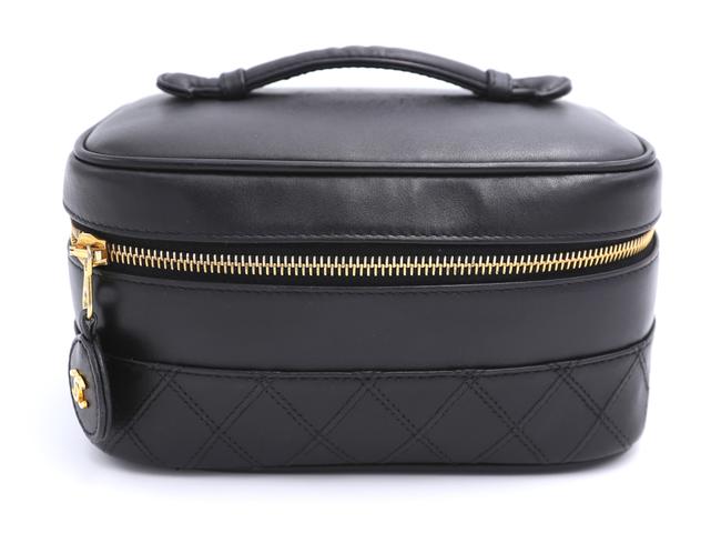 Chanel Vanity Case [reserved To Uanna] Black Leather Satchel 