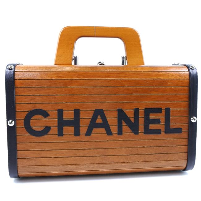 Chanel Vanity Ladies Handbag Pink Wood Satchel 