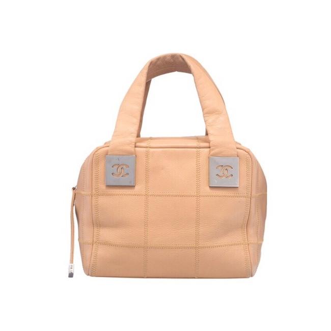 Chanel Vintage Beige Leather Satchel 